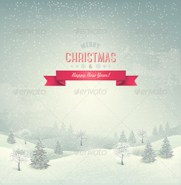 Retro Holiday Christmas Background