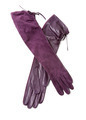 Long elegant leather and suede purple gloves - PhotoDune Item for Sale