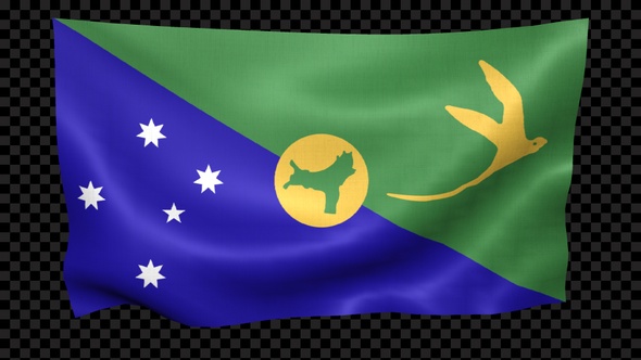 Christmas Island Flag Waving Looped