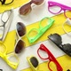 Collection of Various Style and Color Sunglasses and Frames Captured From Above - VideoHive Item for Sale