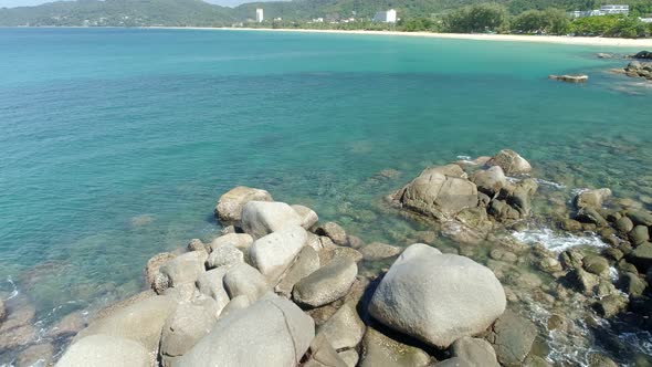 Amazing beautiful seashore rocks in Phuket island