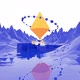 Floating Golden Ethereum In The Blue Canyon Looped Background - VideoHive Item for Sale