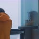 Young man from the back looking out of window with foggy view - VideoHive Item for Sale
