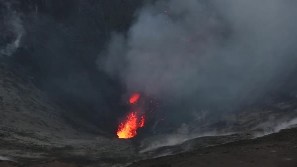 The Eruption at Vocano Yasur in Vanuatu. February 2014