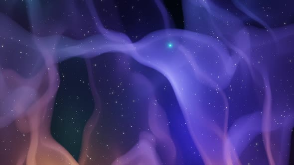 Deep Space Nebula Loop Background with Glowing Star and Plasma