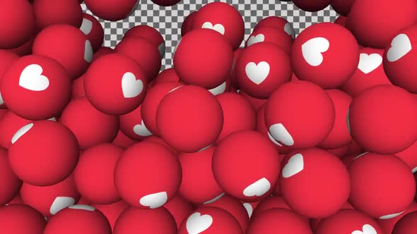 Facebook Social Media Heart Emoji Transition Pack 4K Resolution With Alpha Channel