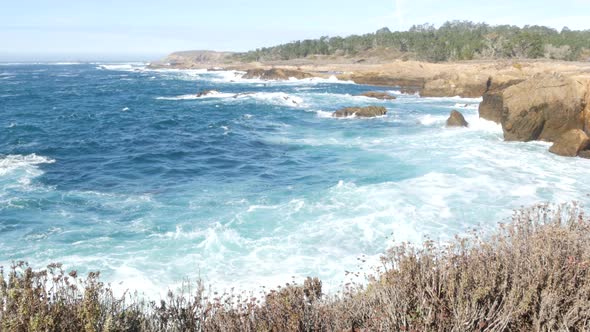 Rock Crag of Cliff Ocean Beach Point Lobos California Coast