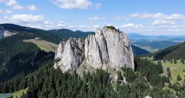 Aerial View Of The Lonely Rock, A Jagged And Barren Mountain At Lonely Stone