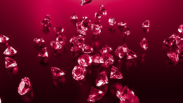 Red Diamonds Falling On The Floor