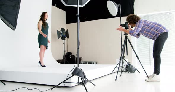 Female model posing for fashion shoot