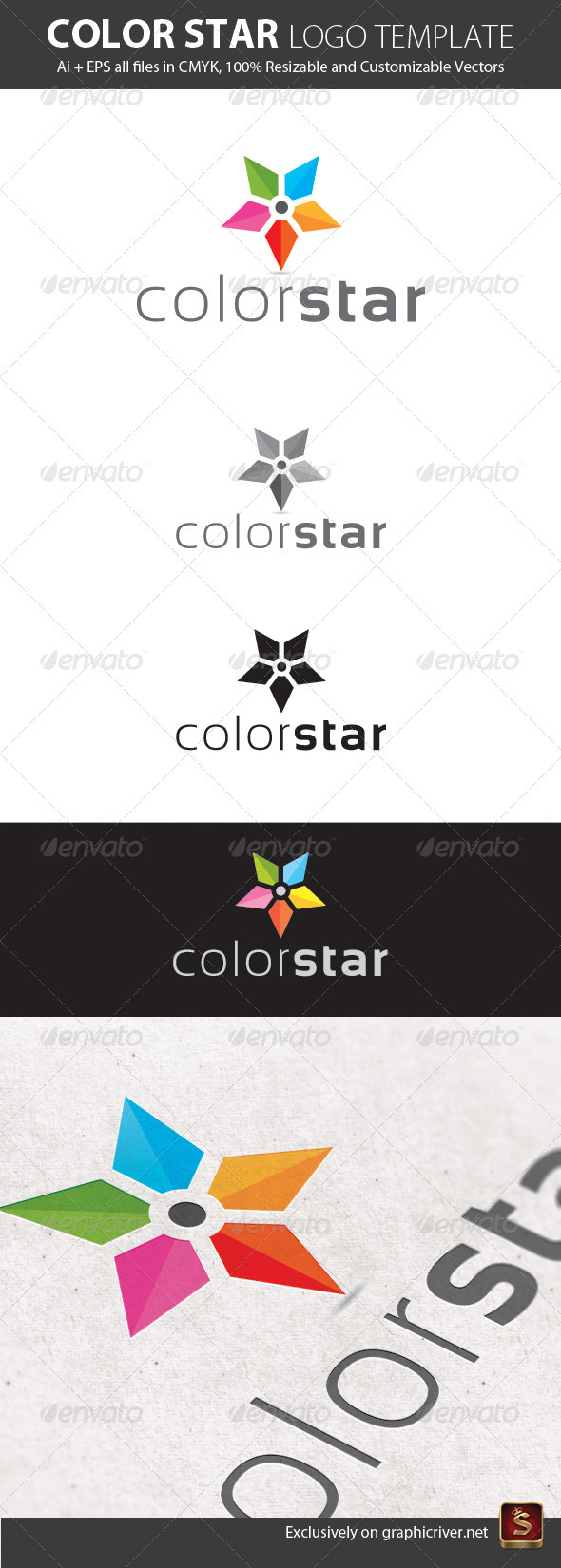 Color Star Logo Template