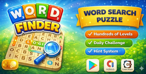 Word Finder - Premium Android Word Puzzle Game (Java + AdMob + Reskin Ready)