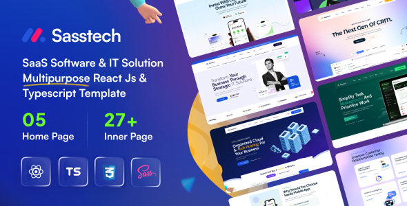 SassTech - React JS TypeScript - SaaS Software & IT Solution Multipurpose Template