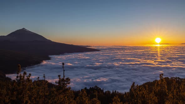 Timelapse of the Sun Setting at El Teide Volcano