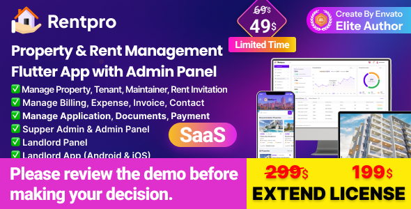RentPro  Best Property & Rent Management Software with Laravel Admin + Flutter Mobile App