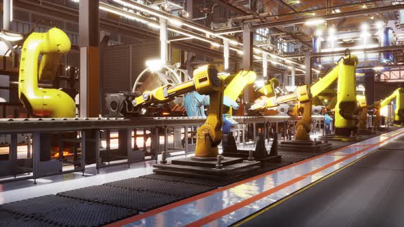 Automobile Assembly Line Production in Car Factory alt