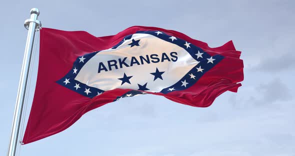 Arkansas Flag Waving  Loop  4 K