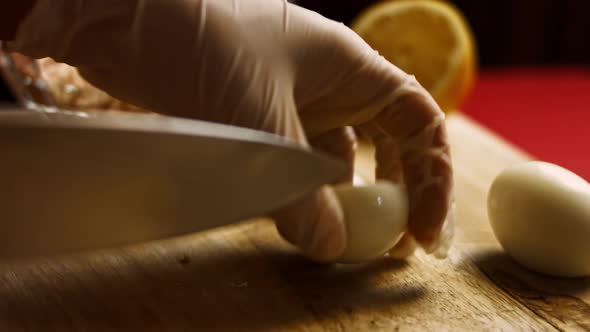 Cut Boiled Eggs for Salad