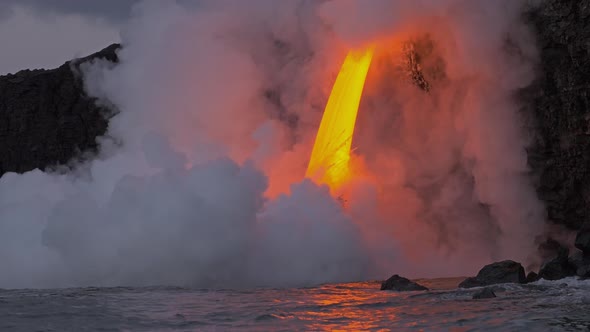 Lava Flows Into The Ocean