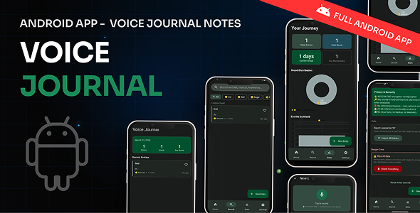 Voice Journal – Offline AI Voice Diary with Mood Detection & Encryption (Android)