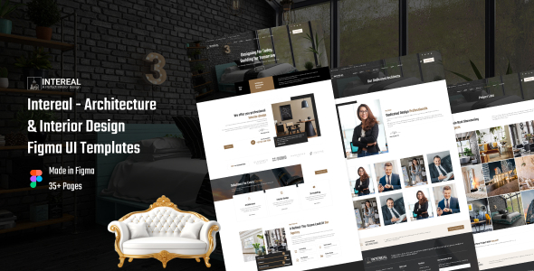 Intereal - Architecture & Interior Design Figma UI Templates