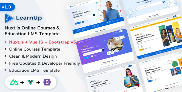 LearnUp - Vue Nuxt.js Online Courses & Education LMS Template