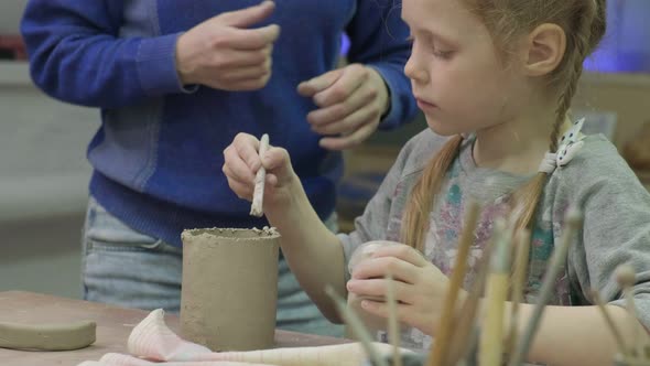 Children's Master Class in Clay Modeling. Ceramic Workshop