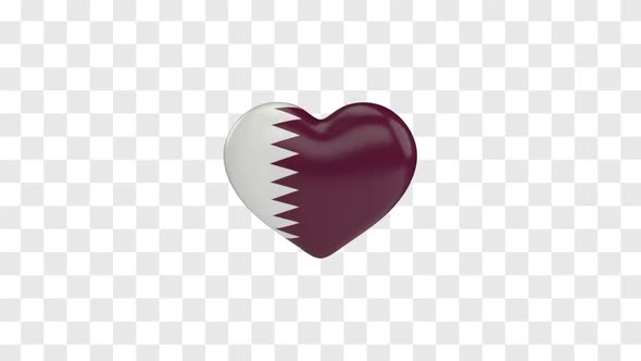 Qatar Flag on a Rotating 3D Heart