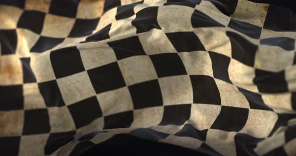 Old Checkered Flag Waving
