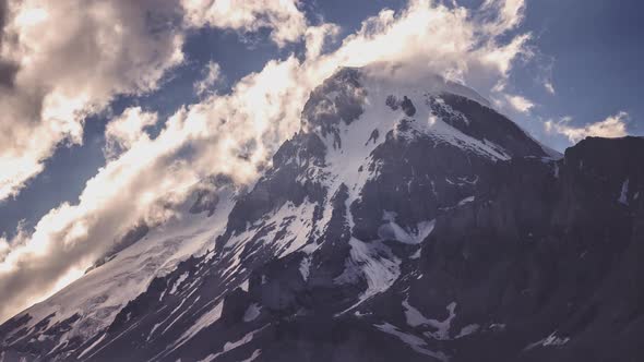 Mount Kazbek, Is Dormant Stratovolcano of Caucasus, 5.047 m