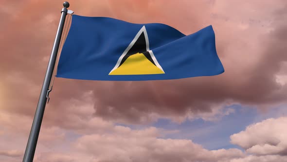 Saint Lucia Flag 4K
