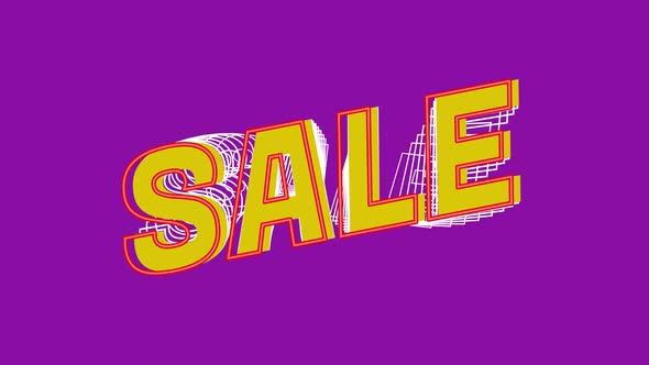 Sale Kinetic Typography Animation, Purple Yellow Echo Motion