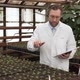 Biologist Examines Seedlings and Counts Them Looks at the Tablet and Checks the Information - VideoHive Item for Sale