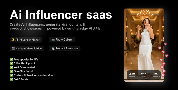 Influencify – AI Influencer SaaS Platform for Viral Reels & AI Videos (Node.js Script)