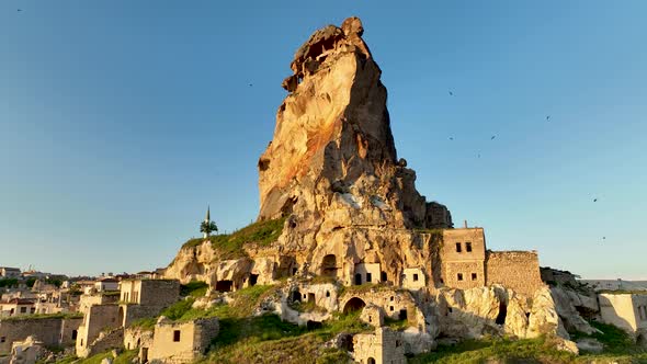 Cappadocia, a semi-arid region in central Turkey, 4 K Aerial view