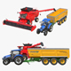 Combine Harvester Tractor Trailor - 3DOcean Item for Sale