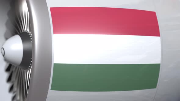 Airplane Engine with Flag of Hungary alt