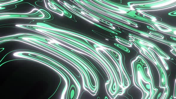 Green And White Waves Background Vj Loop 4K