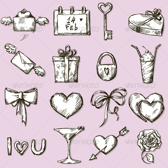 Valentines Day Icons Design Elements
