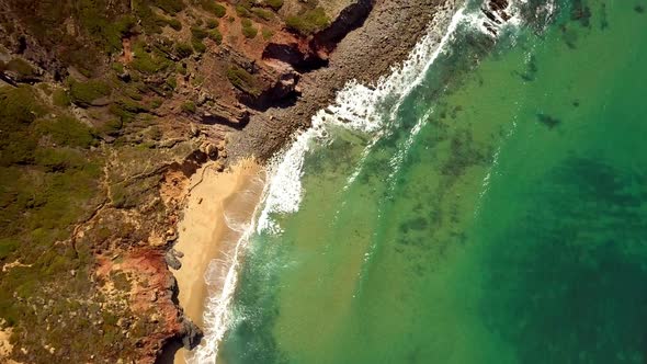 Top View of Ocean and Coastline