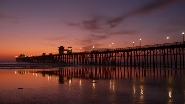 Pier Silhouette Oceanside California USA