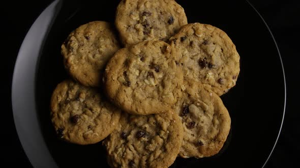 Cinematic, Rotating Shot of Cookies on a Plate - COOKIES 