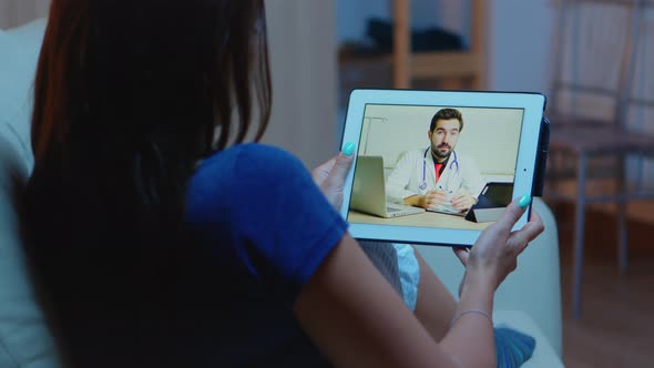 Patient Having Video Conference with Doctor