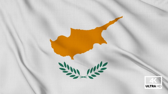 Cyprus Flag Waving Slowly Looped