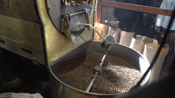 Roasting Coffee Beans at Roasting Equipment