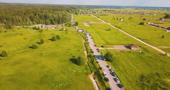 Lake Dontso in Leningrad Region Saint Petersburg Russia Aerial Footage of a Beautiful Northern