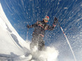 Downhill alpine skiing at high speed on powder snow. - PhotoDune Item for Sale