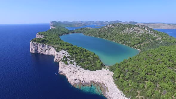 Aerial view of the intact Dalmatian shore