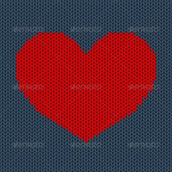 Red Knitted Heart