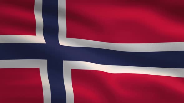 Norway Windy Flag Background 4K